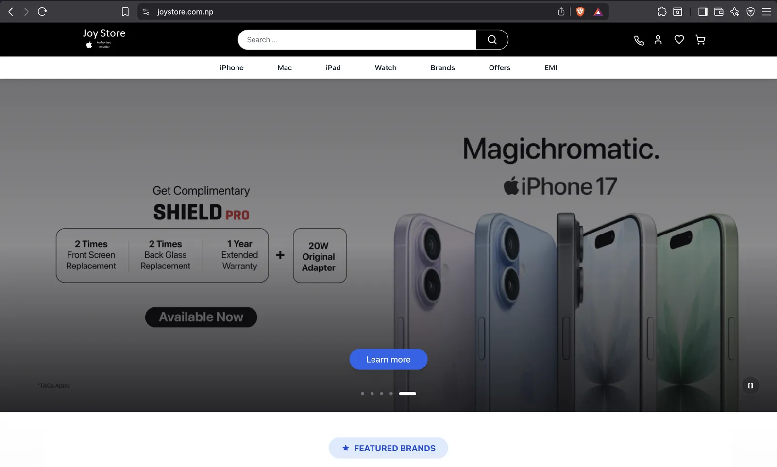 Screenshot of project Joy-Store - a Web application developed by Suraj Khadka